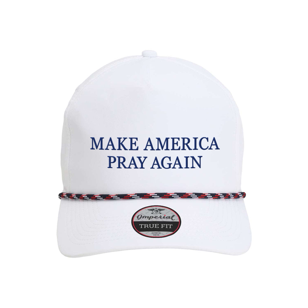 Make America Pray Again White & Navy Rope Hat