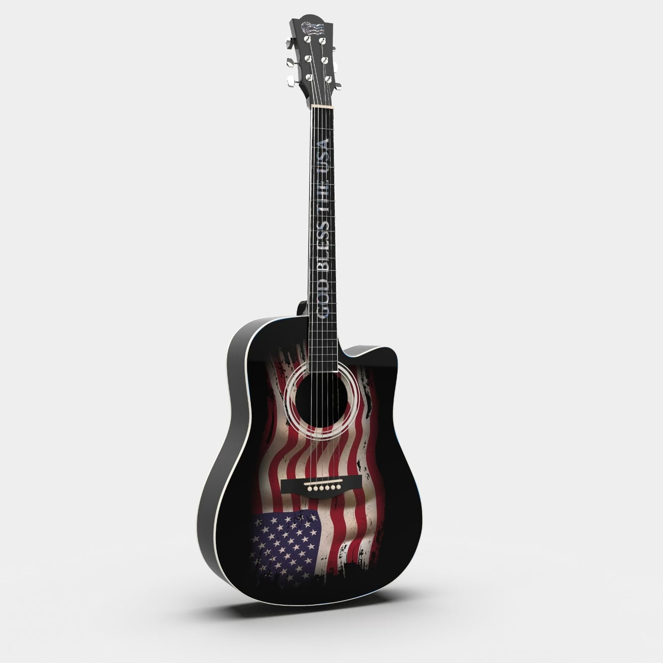 God Bless The USA Flag Guitar