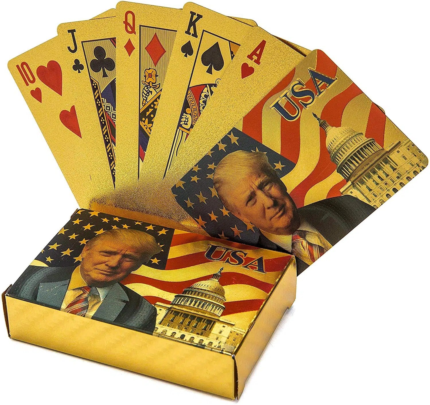Gold Trump Playing Cards – God Bless The USA