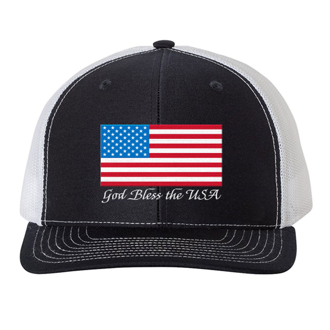 God Bless The USA Black Flag Hat
