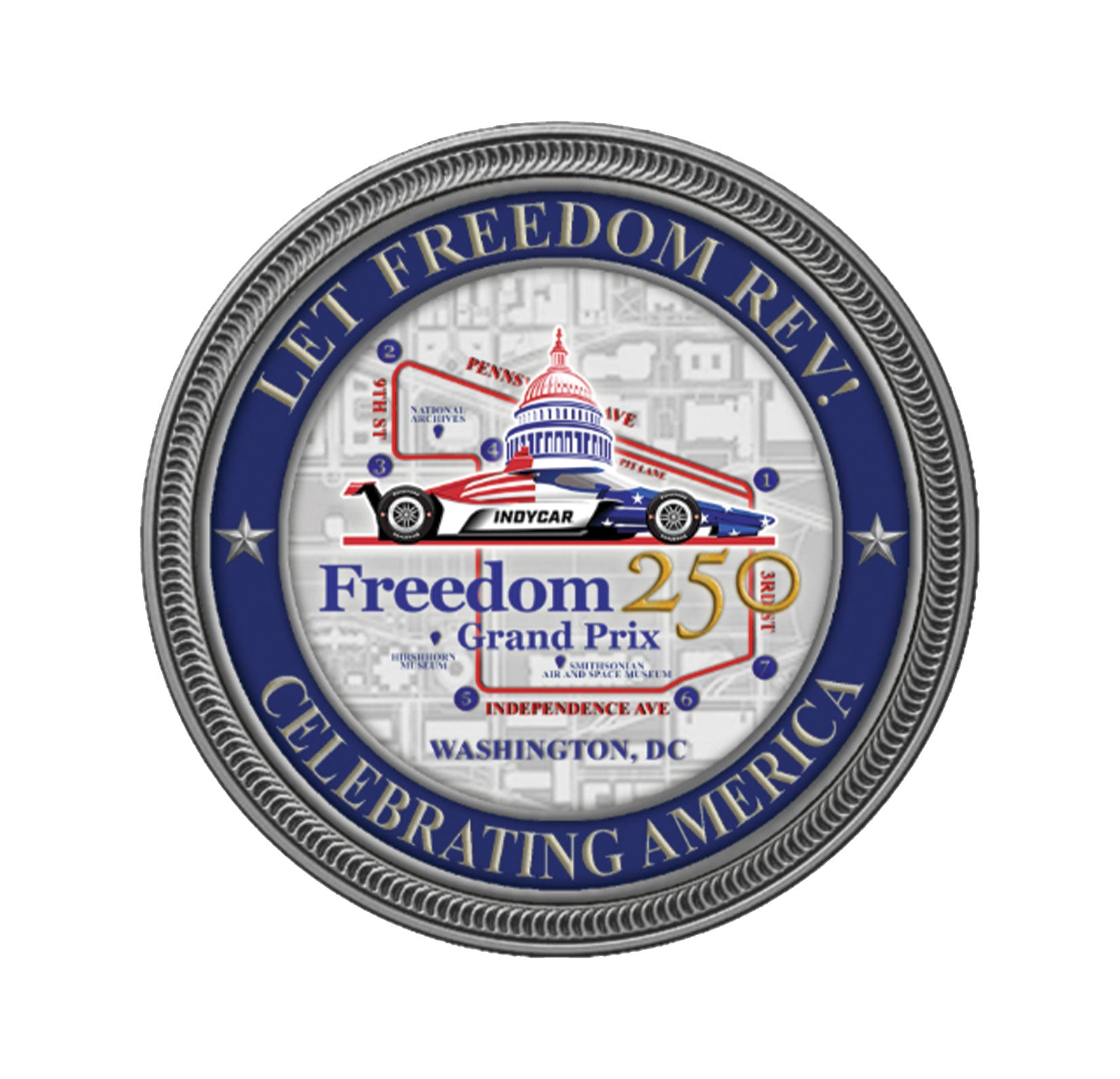 US Freedom 250 Grand Prix Challenge Coin