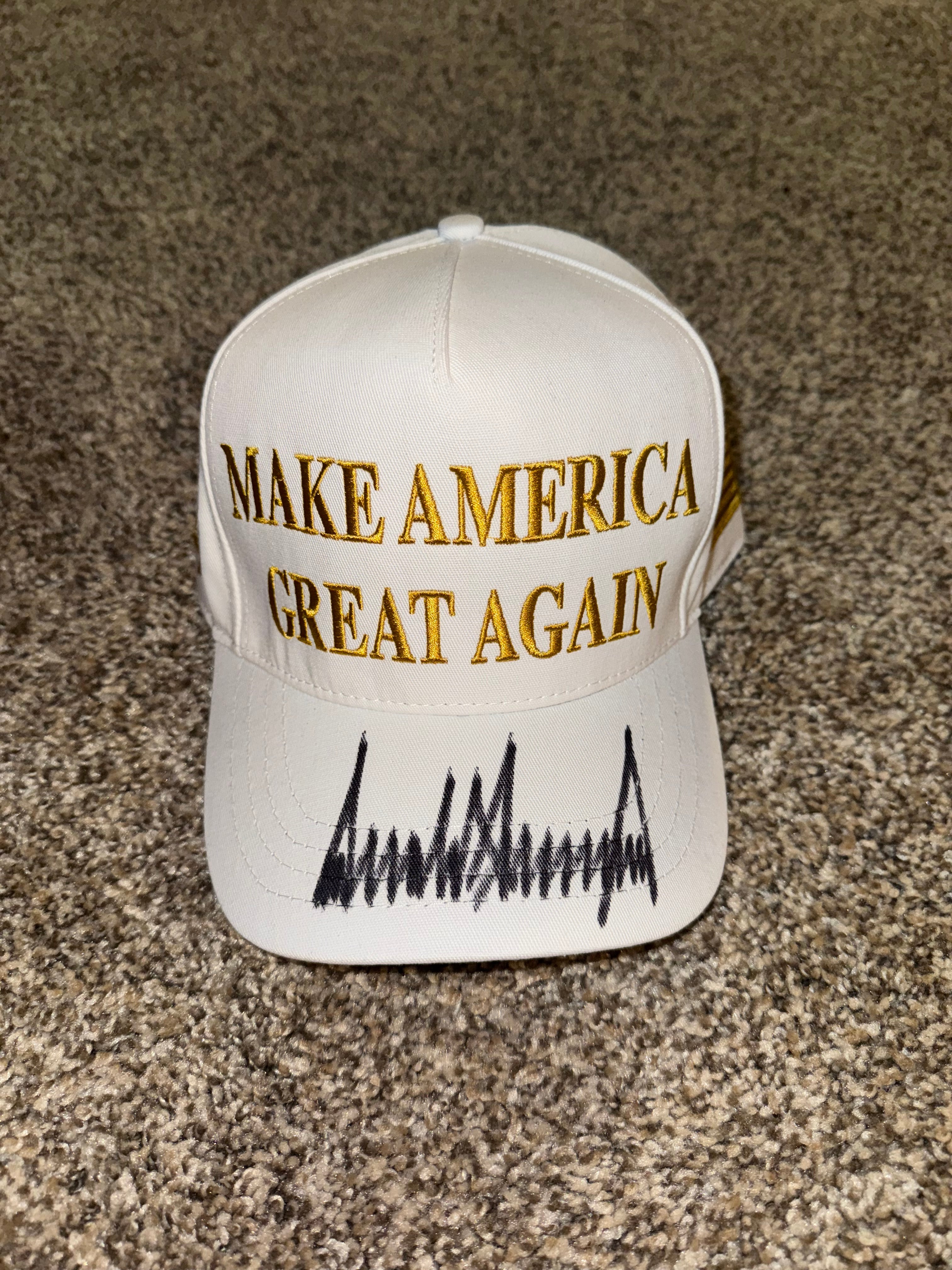*Signed* White Make America Great Again Hat