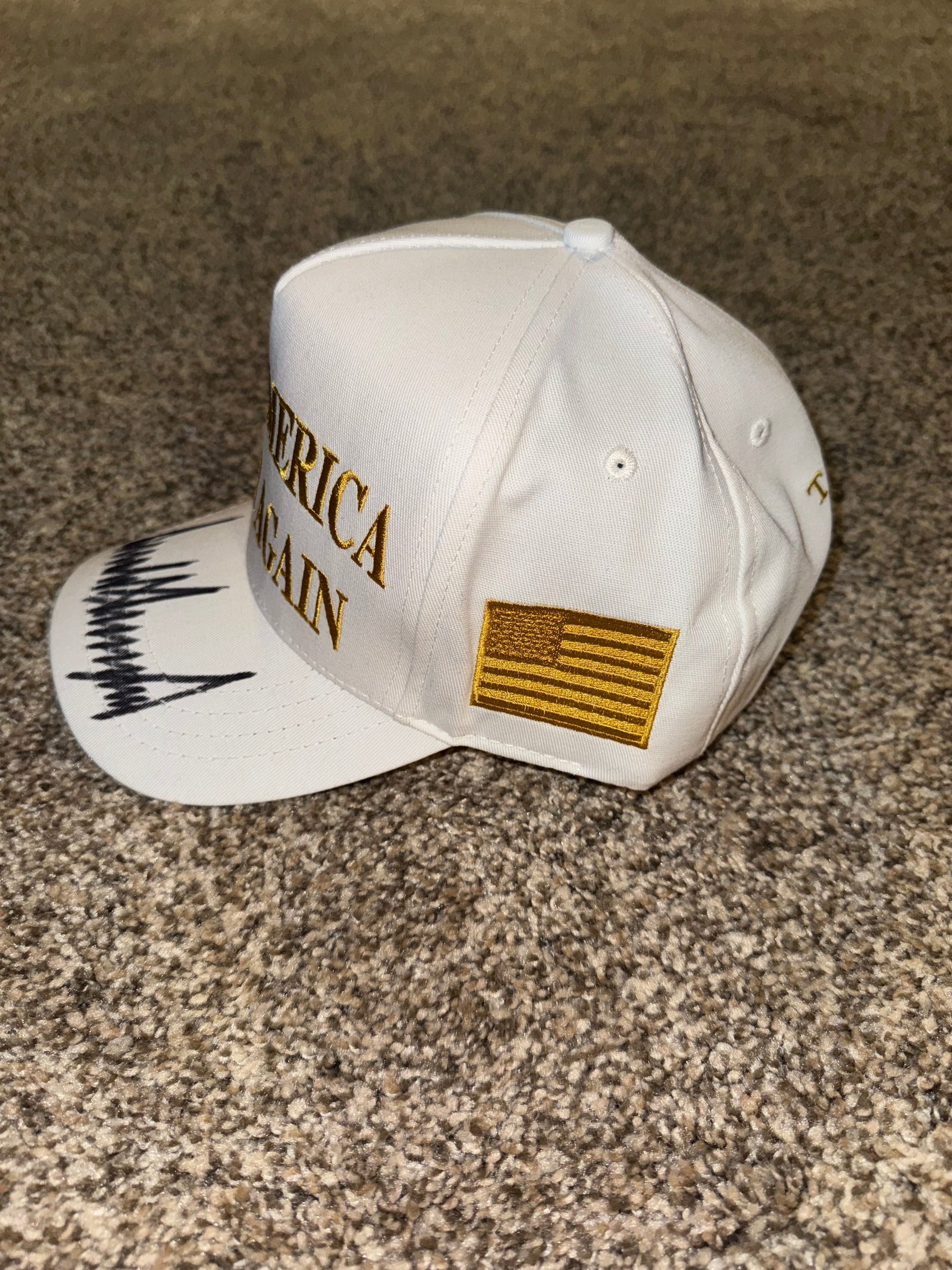 *Signed* White Make America Great Again Hat