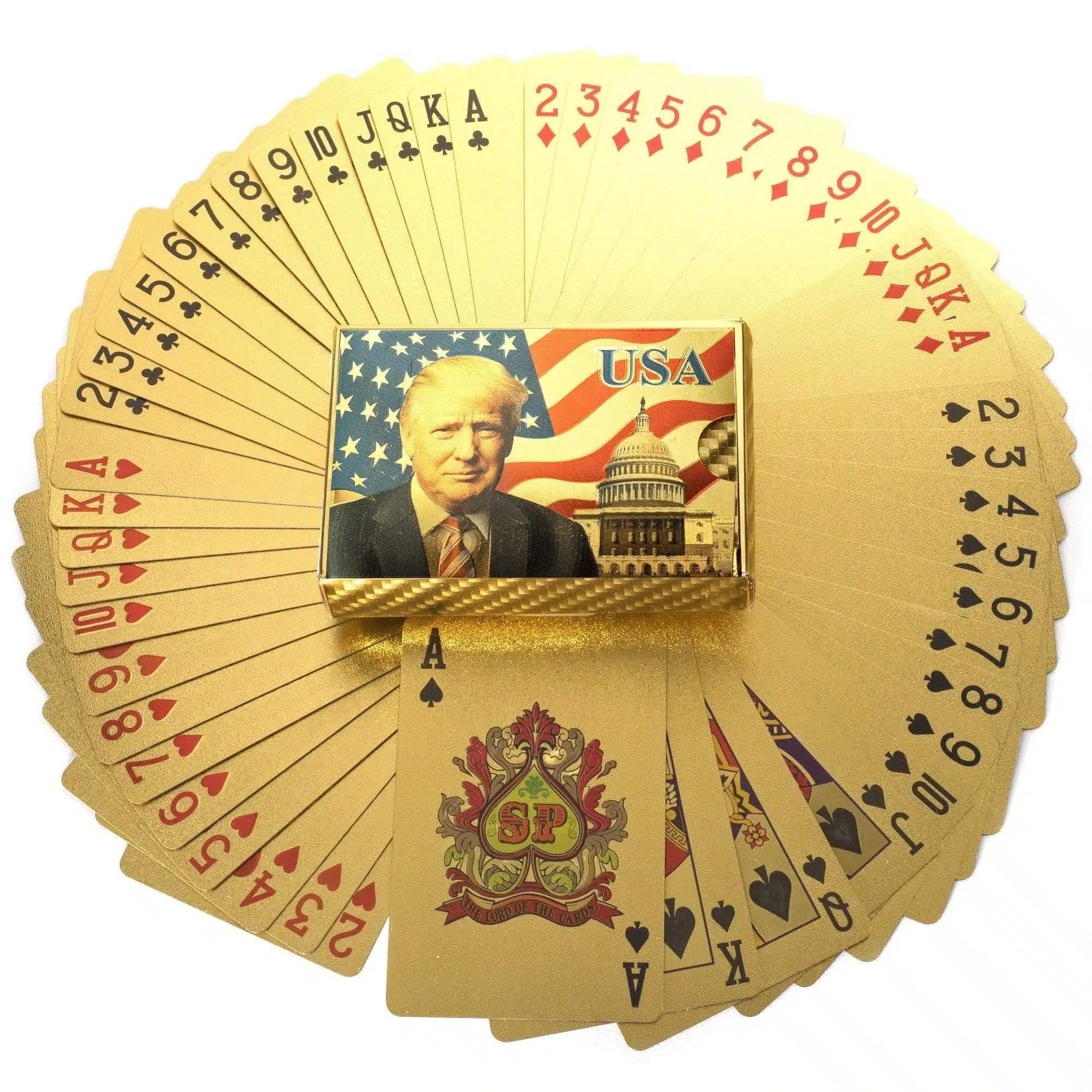 Gold Trump Playing Cards