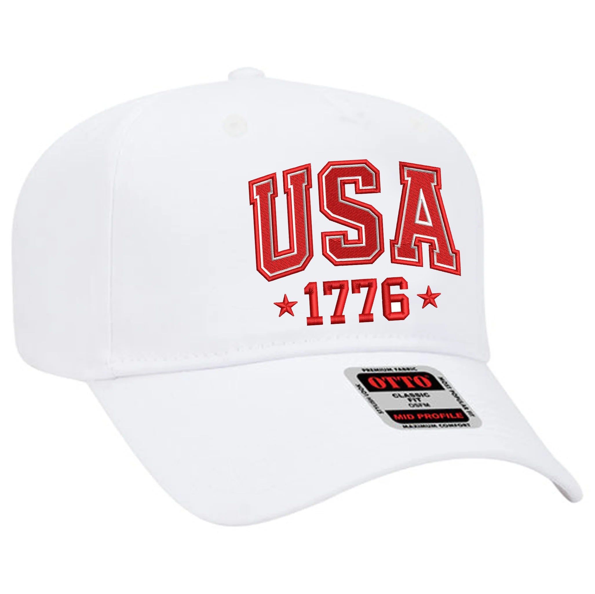 USA White Snapback Hat
